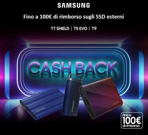 Samsung Fino a 100€ di rimborso sugli SSD esterni