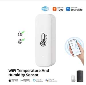 Sensore di Temperatura e Umidità WiFi Tuya | Monitoraggio Interno con APP per Alexa e Google Home