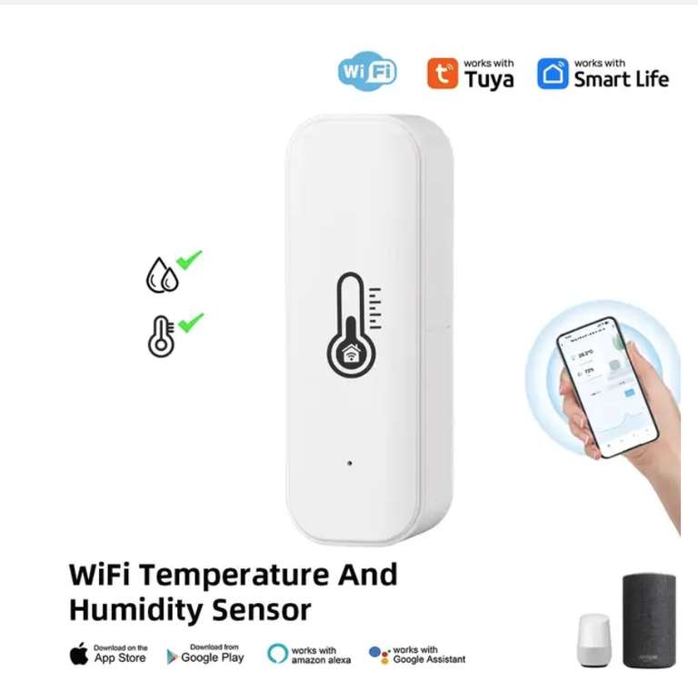 Sensore di Umidità e Temperatura  WiFi Tuya Smart Life »
