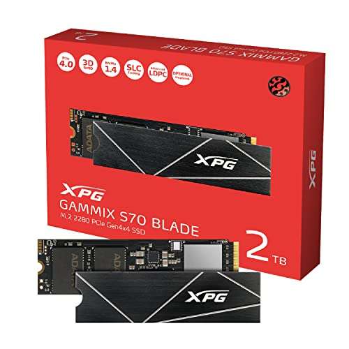Adata Xpg Gammix S70 Blade SSD 2TB [Compatibile con PS5, fino a 7,400 MB/s]