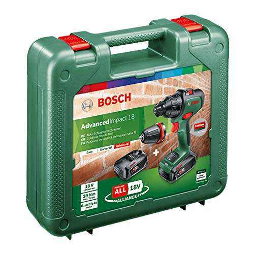 Bosch Trapano a batteria AdvancedImpact 18 (2 batterie, sistema da 18 Volt, in valigetta)