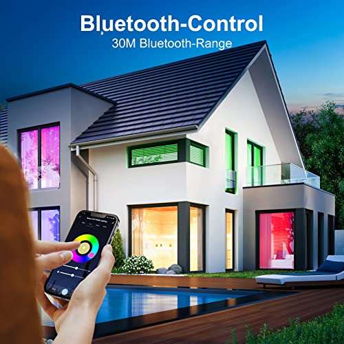 Kit da 3 lampadine Bluetooth RGB [E27, 9W, con App]