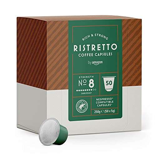 Marchio by Amazon Capsule Ristretto, compatibili Nespresso - 50 capsule