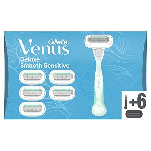 Gillette Venus - Rasoio deluxe smooth sensitive [6 Lamette di ricambio]