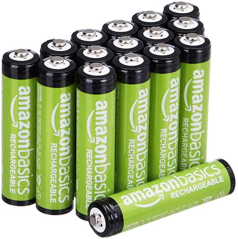 AmazonBasics - Batterie ricaricabili AAA (confezione da 16), 800 mAh, pre-caricate