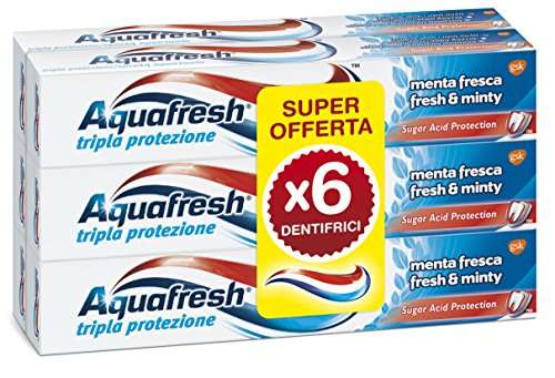 Aquafresh Dentifricio Menta Fresca Esapacco 6X75Ml - 450 Ml