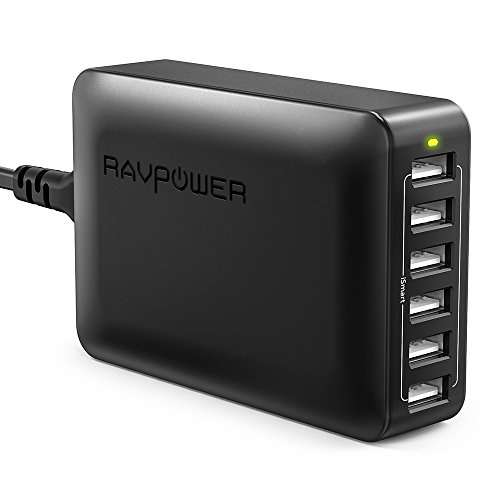 RAVPower Caricatore da Muro da 60W con 6 Porte USB