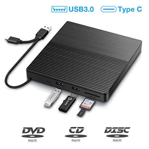 SAWAKE Masterizzatore Dvd CD Externo, USB 3.0 Type C
