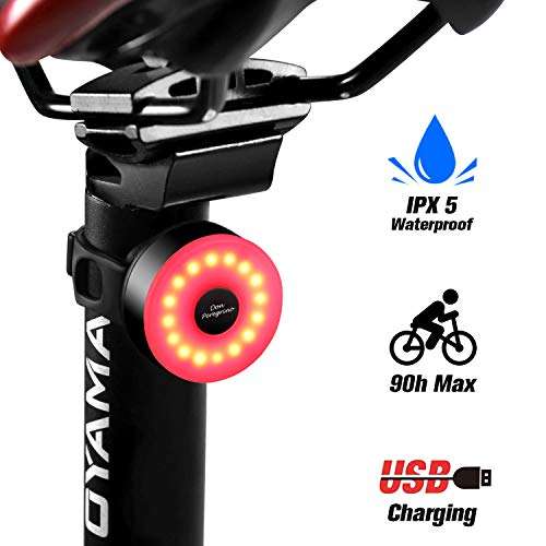 Fanale Posteriore Bicicletta Ricaricabile USB con 5 modalità Fisse Flash