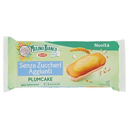 Mulino Bianco Merendine Plumcake Senza Zuccheri Aggiunti, Snack Dolce per la Merenda - 155 gr