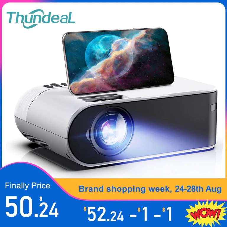 ThundeaL TD60 Mini Proiettore Portatile WiFi Android 6.0 Home Cinema per 1080P Video di Proyector