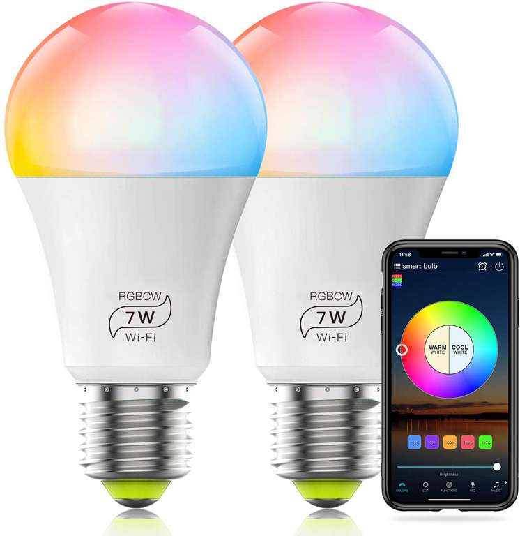 2 Lampadine RGB 7W Smart 13.4€