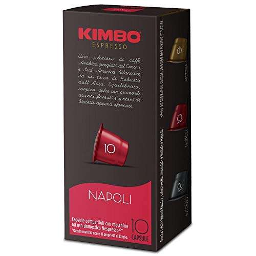 Kimbo Capsule di Caffè - Compatibili Nespresso - Napoli (10 Confezioni da 10 Capsule, Totale 100 Capsule)