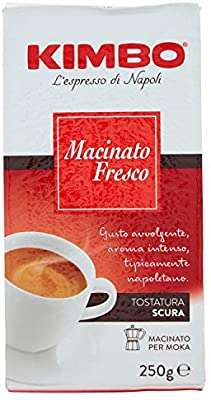 250gr Kimbo - Macinato Fresco, Caffè di Napoli, Tostatura Media