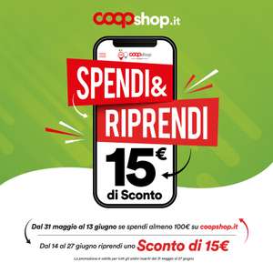 Spendi e Riprendi con CoopShop-buono sconto di 15€ da spendere sulla tua prossima spesa