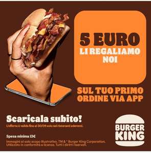 Coupon 5€ Burger King Primo Ordine con App