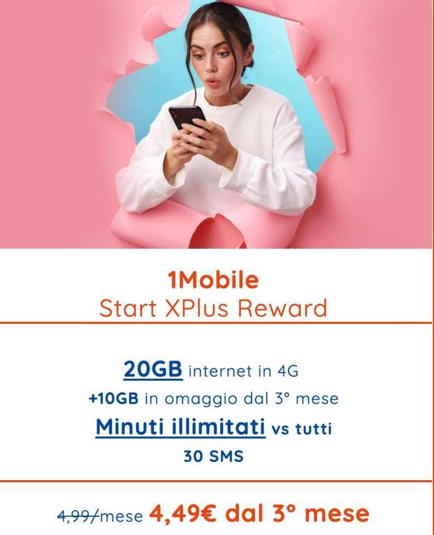 1Mobile Start XPlus Reward - 30 giga a €4,49