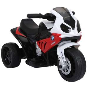 Moto Elettrica per Bambini Max. 20kg con Licenza BMW, Batteria 6V Bianco e Rosso