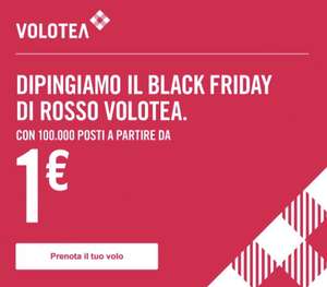 Voli a 1€ - Super Promo Black Friday Volotea