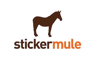 Sticker Mule - 1 € per 10 Adesivi a taglio completo personalizzati da 76 mm × 76 mm