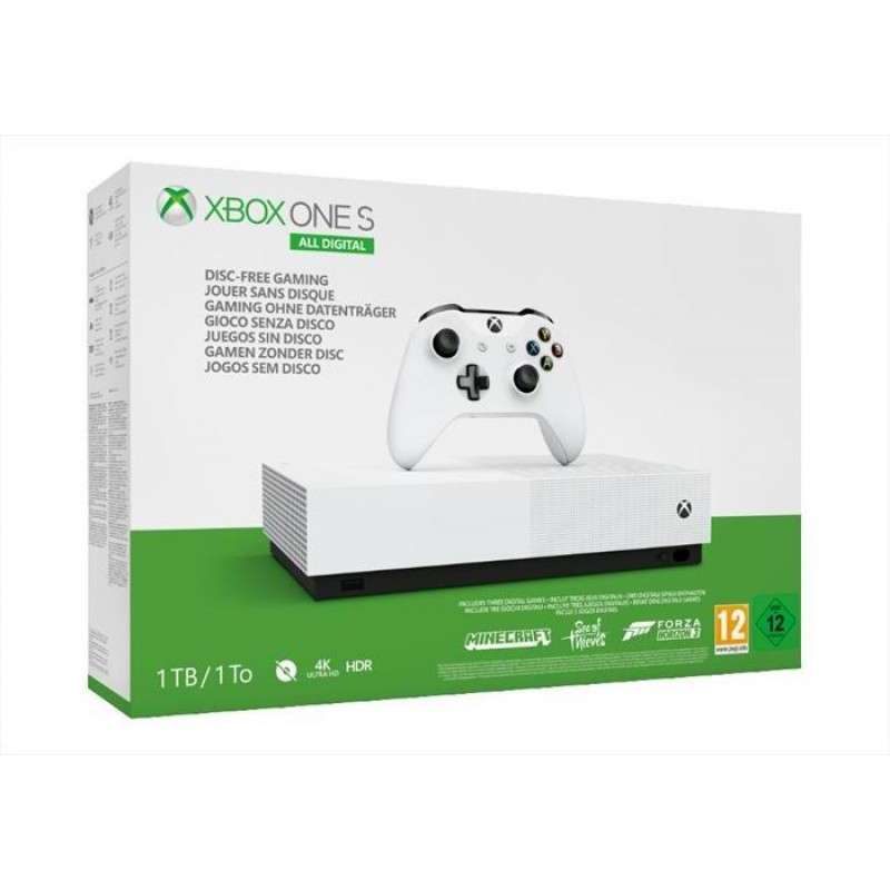 Xbox One S 1 TB All Digital Edition Console +3 Giochi Colore Bianco
