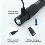 Torcia Portatile Philips 2185: Power Bank 2200mAh, 4 Modalità, Ricaricabile USB (nero)