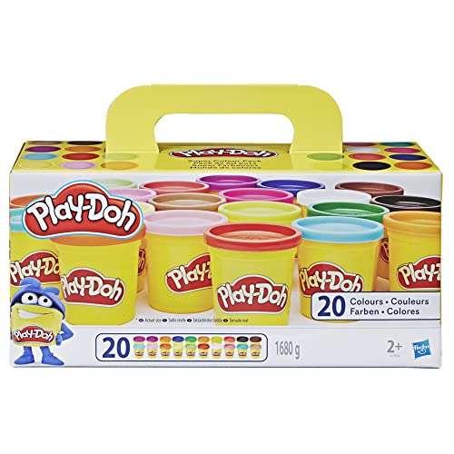 Play-Doh Hasbro Confezione Super Color - [Multicolore, 20 vasetti di pasta da modellare]