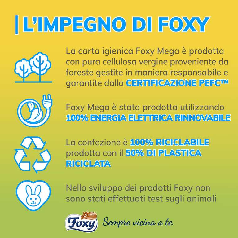 Foxy Mega Carta igienica 36 rotoli| 480 strappi