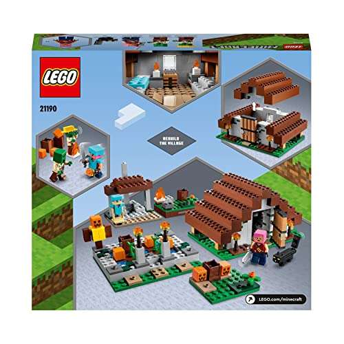 LEGO 21190 Minecraft Il Villaggio Abbandonato, Set di Costruzioni con Accampamento per Cacciatore di Zombie