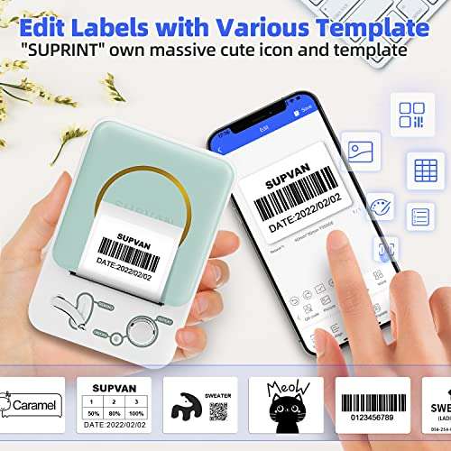 SUPVAN Stampante per etichette [T50M, compatibile con Android e iOS]