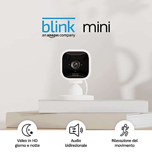 2 Blink Mini - Videocamera di sicurezza intelligente [1080p, compatibile con Alexa]
