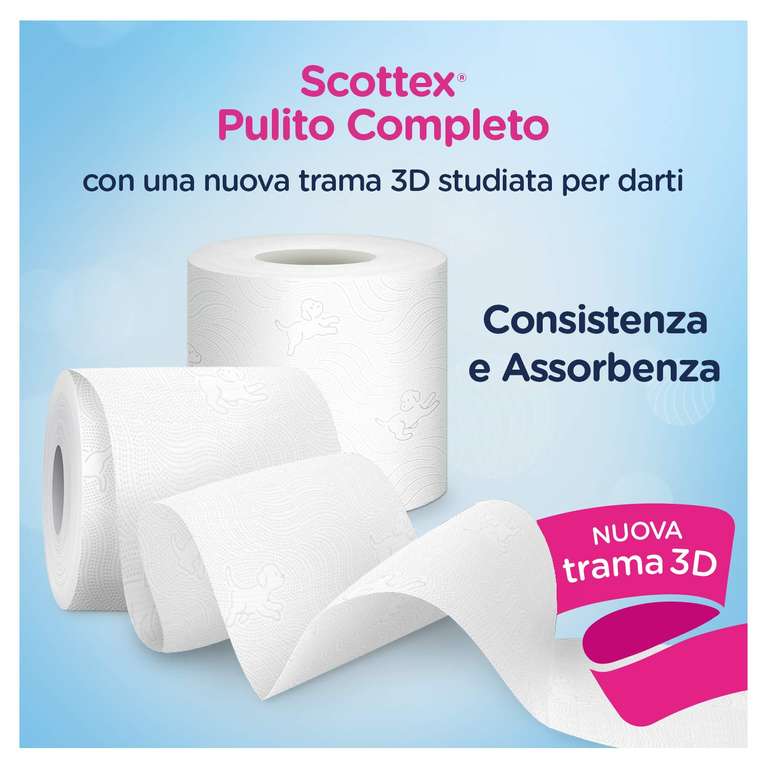 Scottex Carta Igienica Pulito Completo Salvaspazio, Confezione da 60 Rotoli Maxi (12x5)