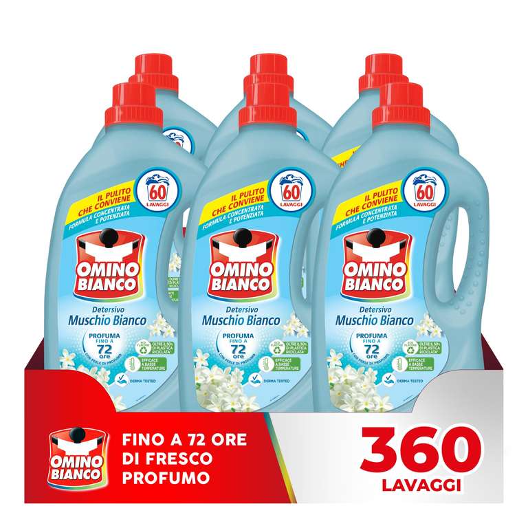 Omino Bianco: Detersivo Lavatrice Liquido per un Bucato Perfetto (2400 ml x 6)