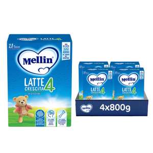 MELLIN 4 | Latte di Crescitain Polvere per Bambini | dal 2° al 3° anno (3,2L, 4 pezzi da 800g)