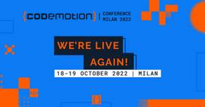 [Programmatori] CodeMotion Conference - Partecipa gratis all'evento streaming [18.10/19.10]