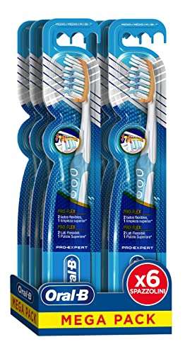 Oral-B Pro-Flex Luxe, spazzolino da denti manuale, con 2 lati flessibili - [formato da 6 spazzolini]