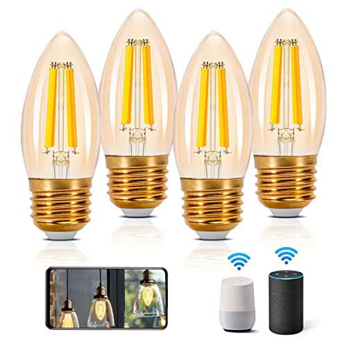 Aigostar - Pack da 4 lampadine smart [WIFI, 4.5W, retrò, E27]