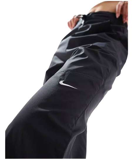 Nike - Pantaloni a vita alta neri con logo piccolo (donna)