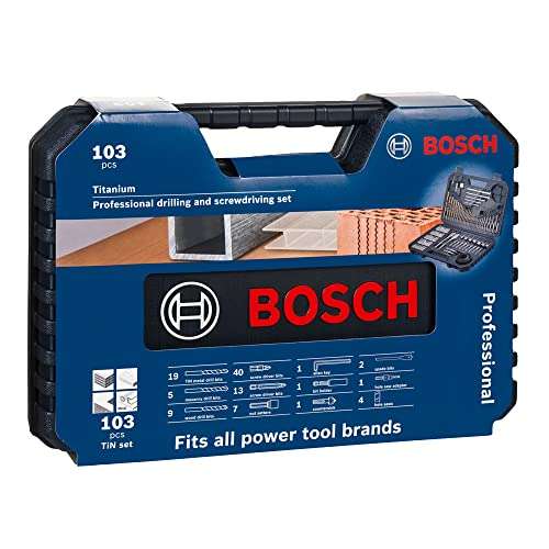 Bosch Accessories PRO Set Punte E Bit Per Legno, Pietra Metallo [103 Pezzi]
