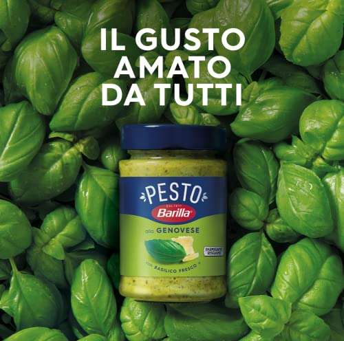 Barilla Pesto alla Genovese con Basilico Fresco Italiano e Parmigiano Reggiano DOP, 190 g [Minimo 4]
