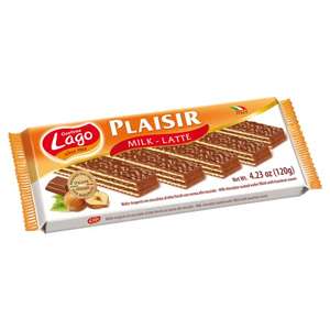 LAGO, Plaisir 120g, Wafer Ricoperti con Cioccolato al Latte [Quantità minima da ordinare 2 pezzi]