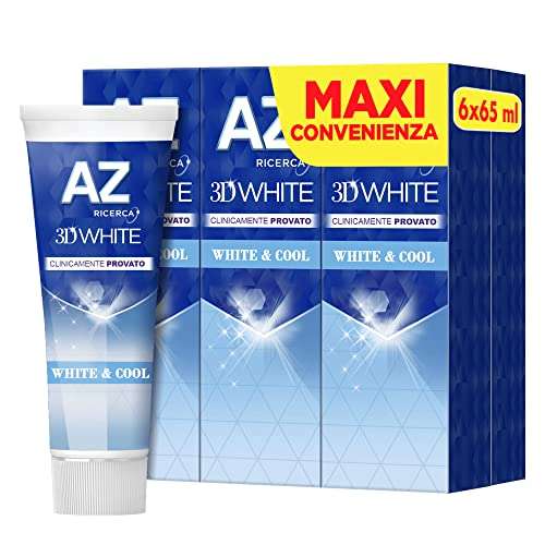 Dentifricio AZ 3D White Cool azione sbiancante - [Maxi formato da 6 confezioni x 65ml]