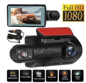 Dash Cam per auto [3" FHD 1080P IPS, doppia camera]