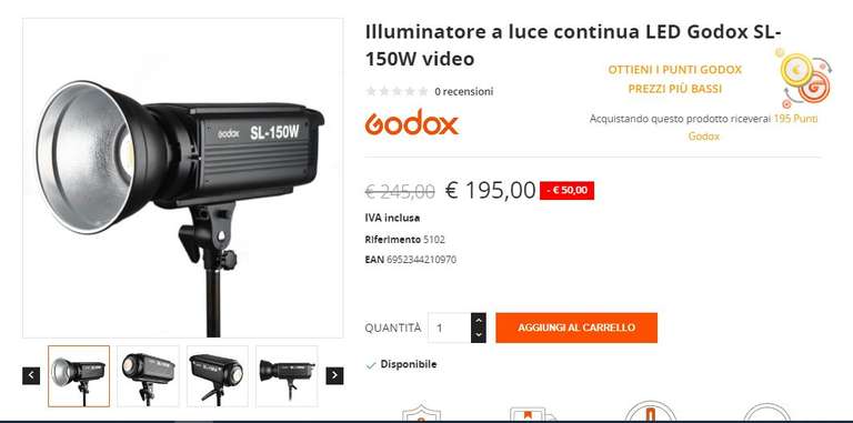 Godox SL-150W video - Illuminatore a luce continua LED