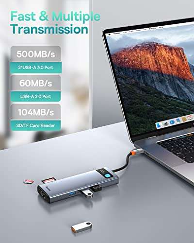 Baseus Docking Station USB C a Doppio Monitor [9 in 1 HUB USB C Dual 4K HDMI]
