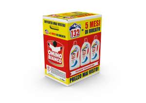 Omino Bianco Detersivo Lavatrice Igienizzante Liquido, 3 x 1760ml (132 lavaggi totali)