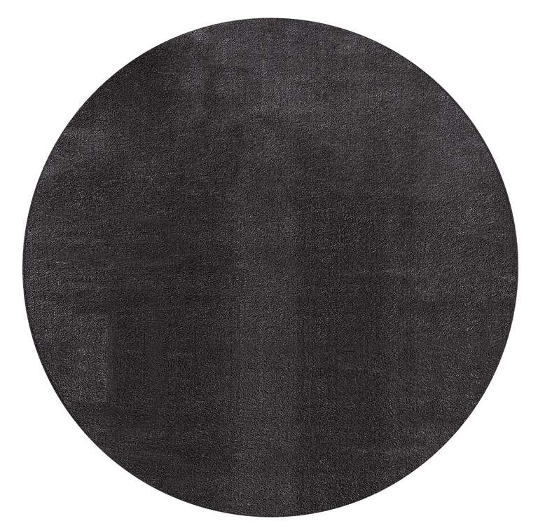 Tappeto Moderno a Pelo Corto The Carpet Relax | Antiscivolo, Lavabile, Morbido (120x120 cm, grigio scuro)