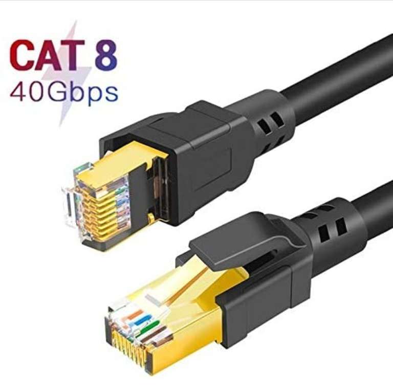 Cavo di rete CAT 8 40 Gbps 8.1, cavo Ethernet, classe standard, cavo LAN, cavo patch, connettore RJ 45 (15M)