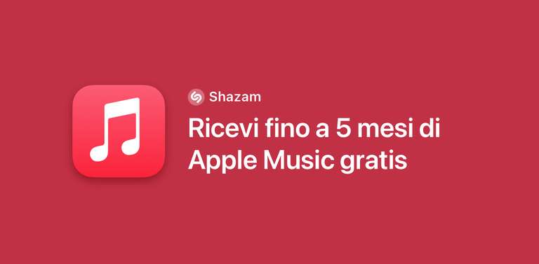 Shazam - Ricevi fino a 5 mesi di Apple Music gratis