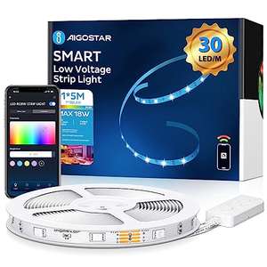 Aigostar Striscia LED Smart 5 Metri - Luci LED RGB con Telecomando